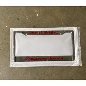 Silver/Red Snap On Tools There Is A Difference License Plate Frame - NEW